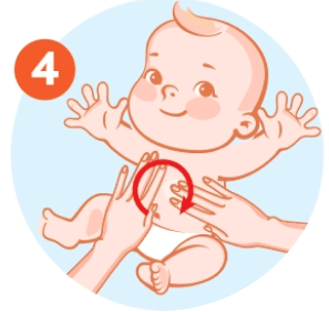 Круговые движения вокруг пупка для малыша при запорах