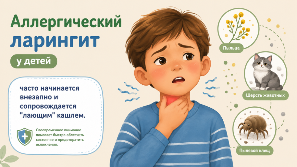 Симптомы аллергического ларингита у ребенка